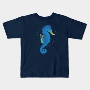 Riding a Sea Horse Astronaut by Tobe Fonseca Kids T-Shirt